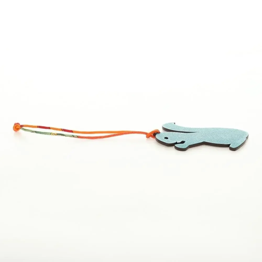 Hermes Leather Petit H Charm Green